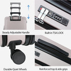 KROSER 20" Top-Loading Carry-On Luggage with USB & TSA Lock