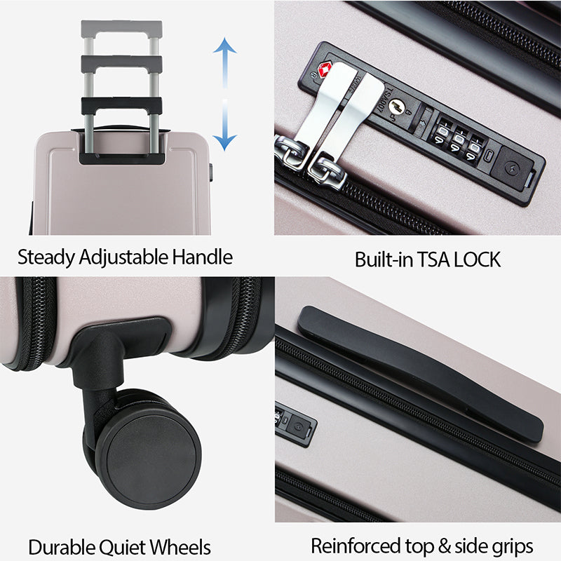 KROSER 20" Top-Loading Carry-On Luggage with USB & TSA Lock