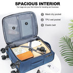 KROSER 20" Softside Expandable Carry-On Luggage with USB & TSA Lock