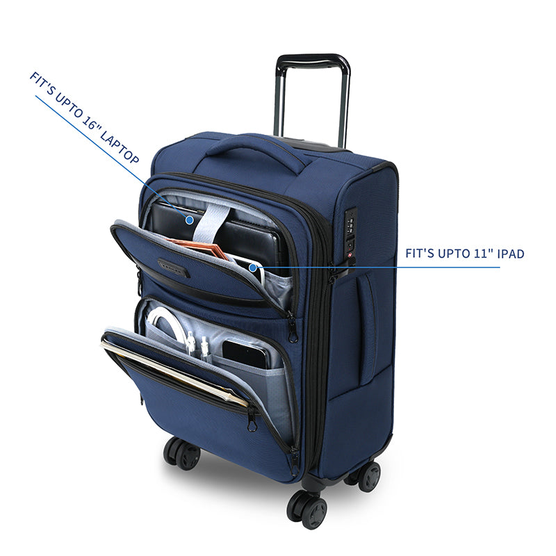 KROSER 20" Softside Expandable Carry-On Luggage with USB & TSA Lock