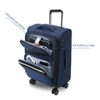 KROSER 20" Softside Expandable Carry-On Luggage with USB & TSA Lock