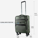 KROSER 20" Softside Expandable Carry-On Luggage with USB & TSA Lock