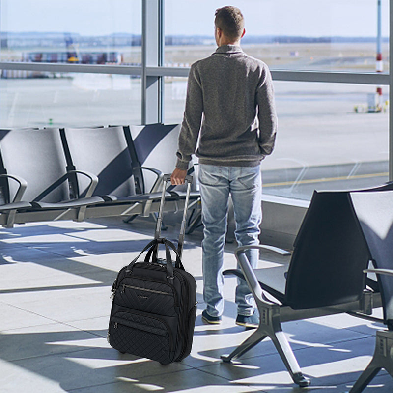 KROSER 16" Underseat Carry-On Suitcase with Laptop Compartment