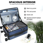 KROSER 20" Top-Loading Carry-On Luggage with USB & TSA Lock