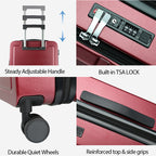 KROSER 20" Top-Loading Carry-On Luggage with USB & TSA Lock
