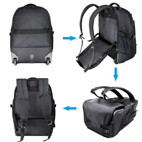 KROSER™ 17 Inch Stylish Roller Backpack for Travel