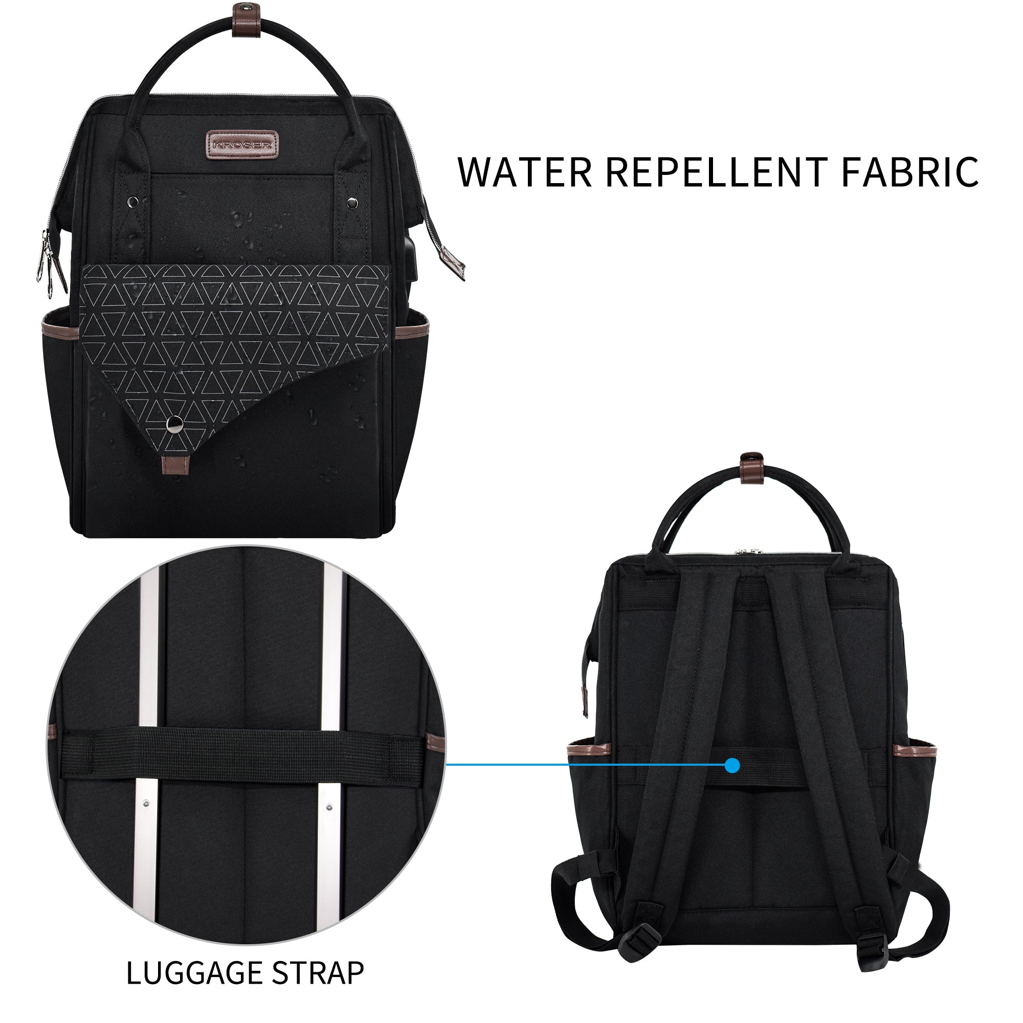 KROSER 15.6" Laptop Backpack with USB Port