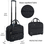 KROSER 17.3" Quilted Rolling Laptop Briefcase