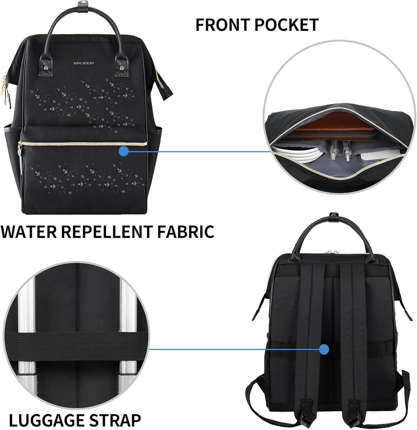 KROSER 15.6" / 17" Laptop Backpack with USB Port