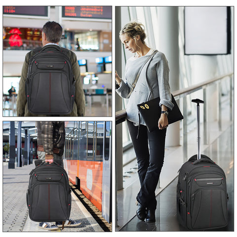 KROSER™ 17 Inch Stylish Roller Backpack for Travel