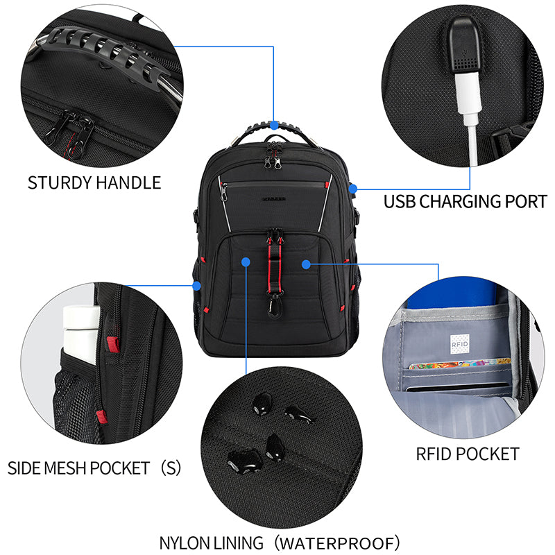 KROSER 18.4" Travel Laptop Backpack with USB & RFID