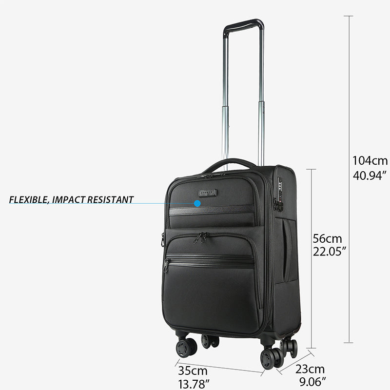 KROSER 20" Softside Expandable Carry-On Luggage with USB & TSA Lock