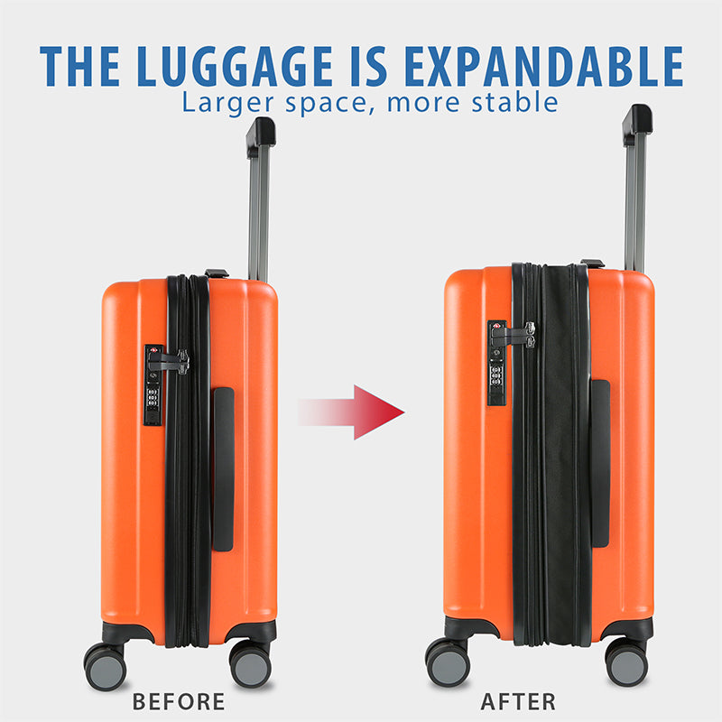 KROSER 20" Hardside Expandable Carry-On Luggage with USB & TSA Lock