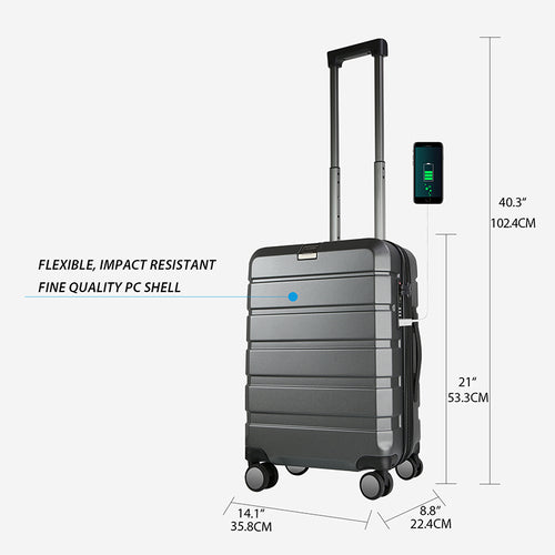 KROSER 20" Hardside Expandable Carry-On Luggage with TSA Lock