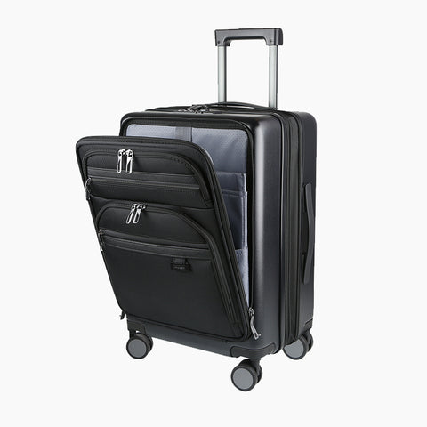 KROSER Hardside Expandable Carry On Luggage 22x14x9 Airline Approved With Front Business Pockets, 20 Inch Suitcases with Wheels, Carry on Suitcase with TSA Lock & USB Port, Multicolour