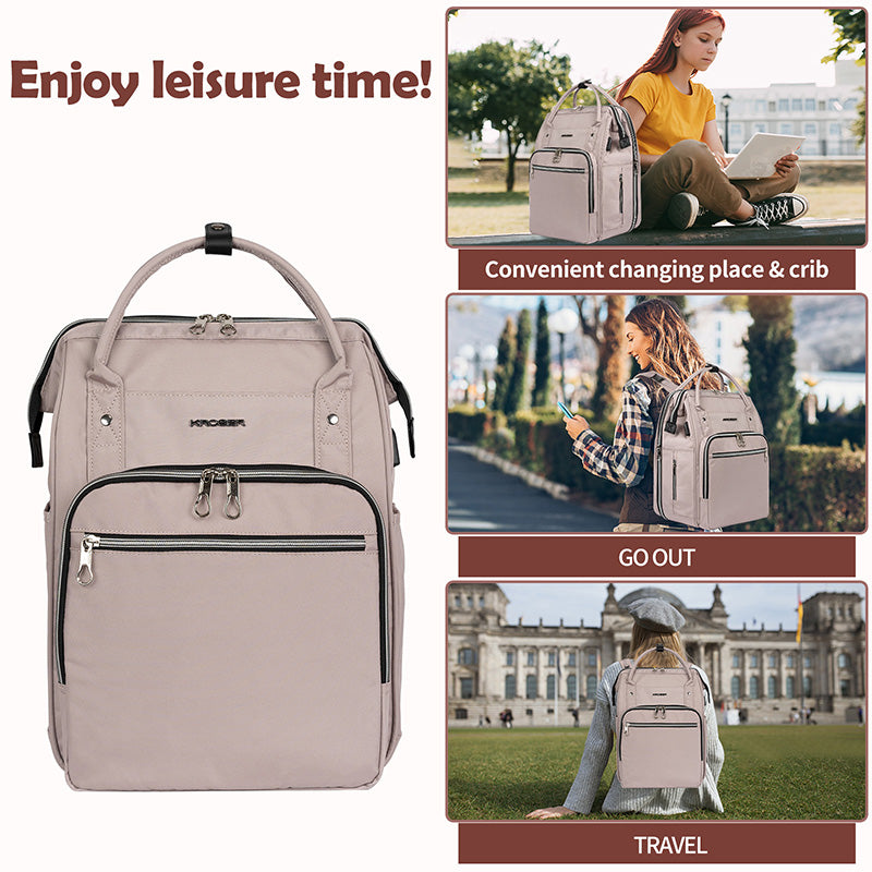 KROSER Foldable Diaper Backpack with Changing Station