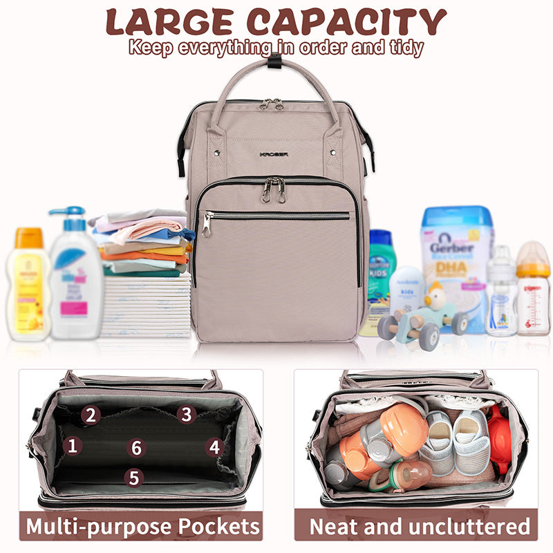 KROSER Foldable Diaper Backpack with Changing Station