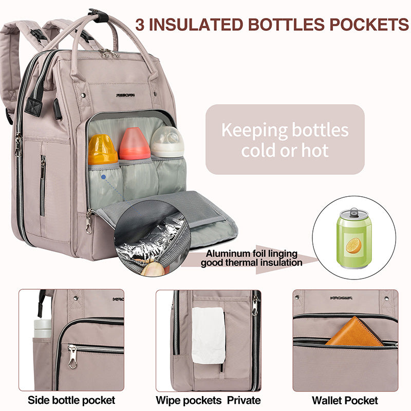 KROSER Foldable Diaper Backpack with Changing Station