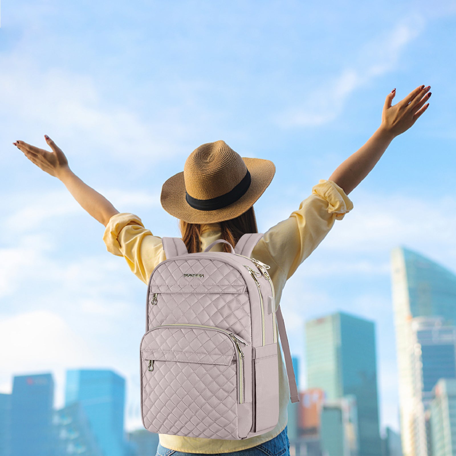 KROSER 15.6" Laptop Backpack with USB Port