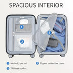 KROSER 20" Hardside Expandable Carry-On Luggage with USB & TSA Lock