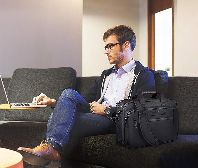 KROSER 17.3" Expandable Laptop Briefcase with RFID