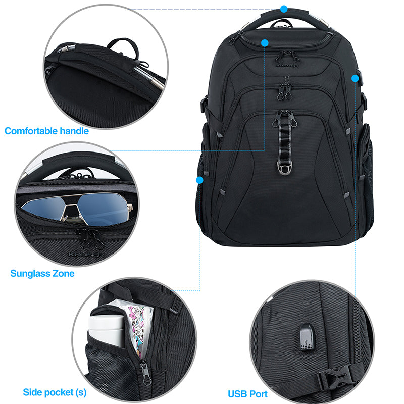 KROSER 18.4" Travel Laptop Backpack with Hard Shell & RFID