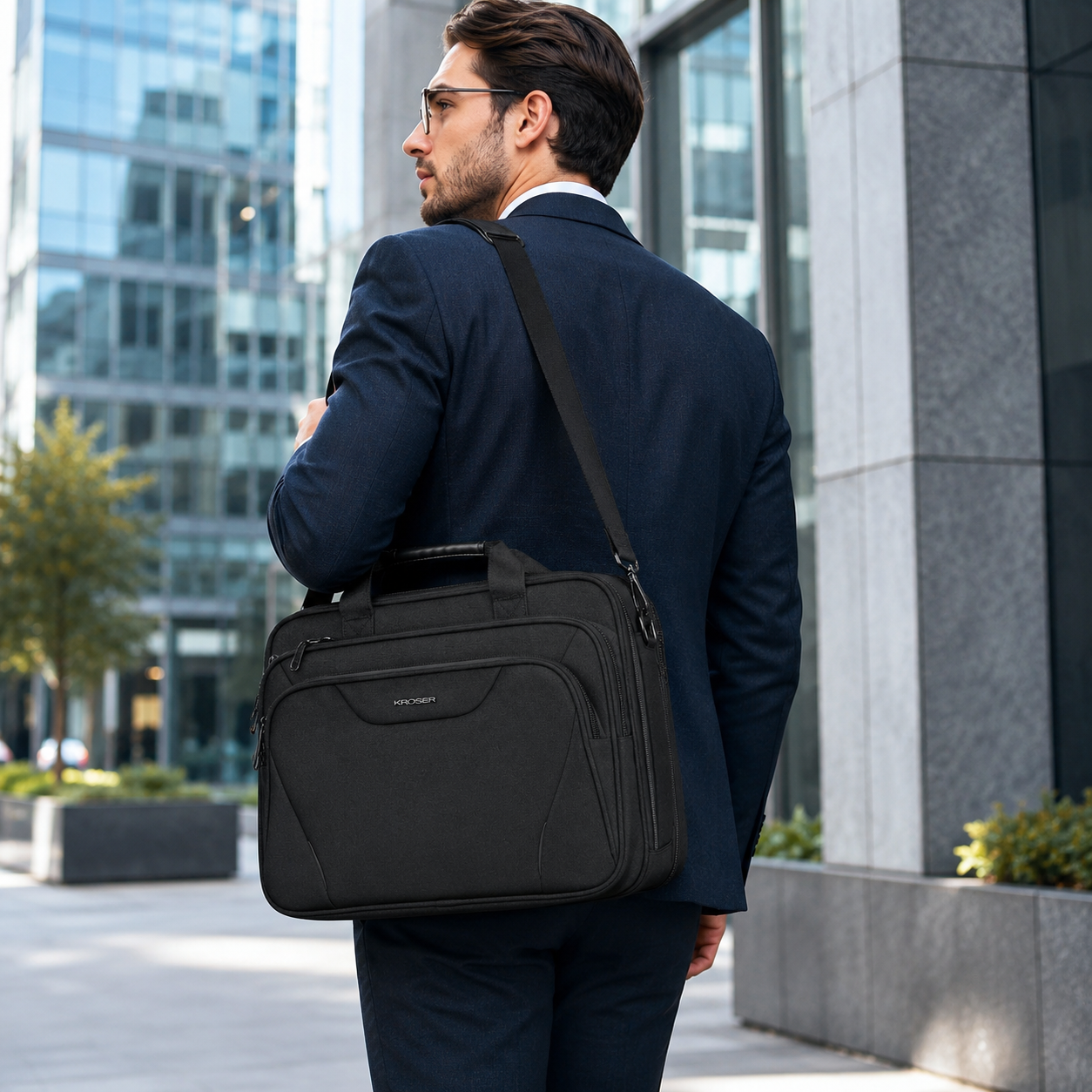 KROSER 17.3" Expandable Laptop Briefcase