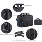 KROSER laptop briefcase with luggage strap, sturdy handle, and large anti-slip shoulder pad