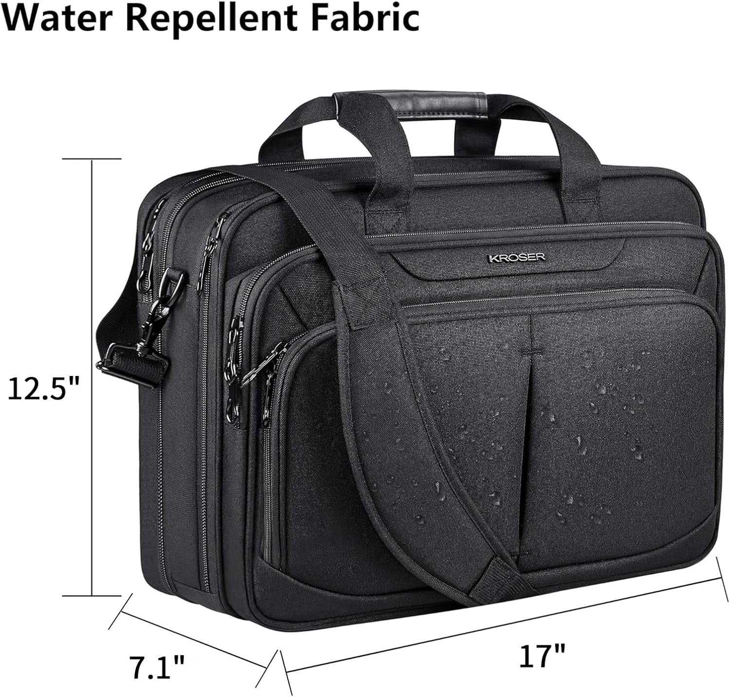 KROSER 17.3" Expandable RFID Laptop Briefcase