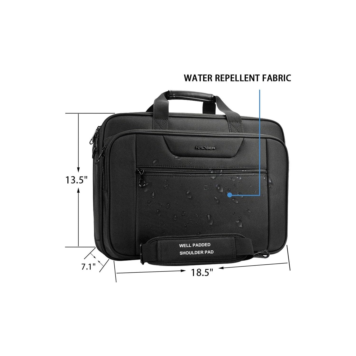 KROSER 18 Inch Laptop Briefcase for Work