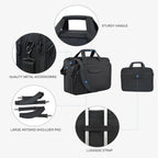 KROSER 17.3" Black Expandable Laptop Briefcase for Work