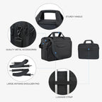 KROSER 17.3" Black Expandable Laptop Briefcase for Work