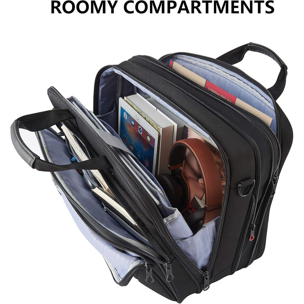 KROSER 17.3" Black Expandable Laptop Briefcase for Work