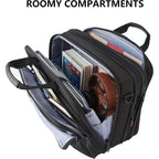 KROSER 17.3" Black Expandable Laptop Briefcase for Work