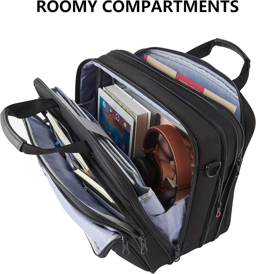 KROSER 17.3" Black Expandable Laptop Briefcase for Work