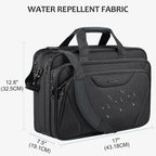 KROSER 17.3" Black Expandable Laptop Briefcase for Work