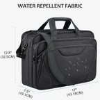 KROSER 17.3" Black Expandable Laptop Briefcase for Work