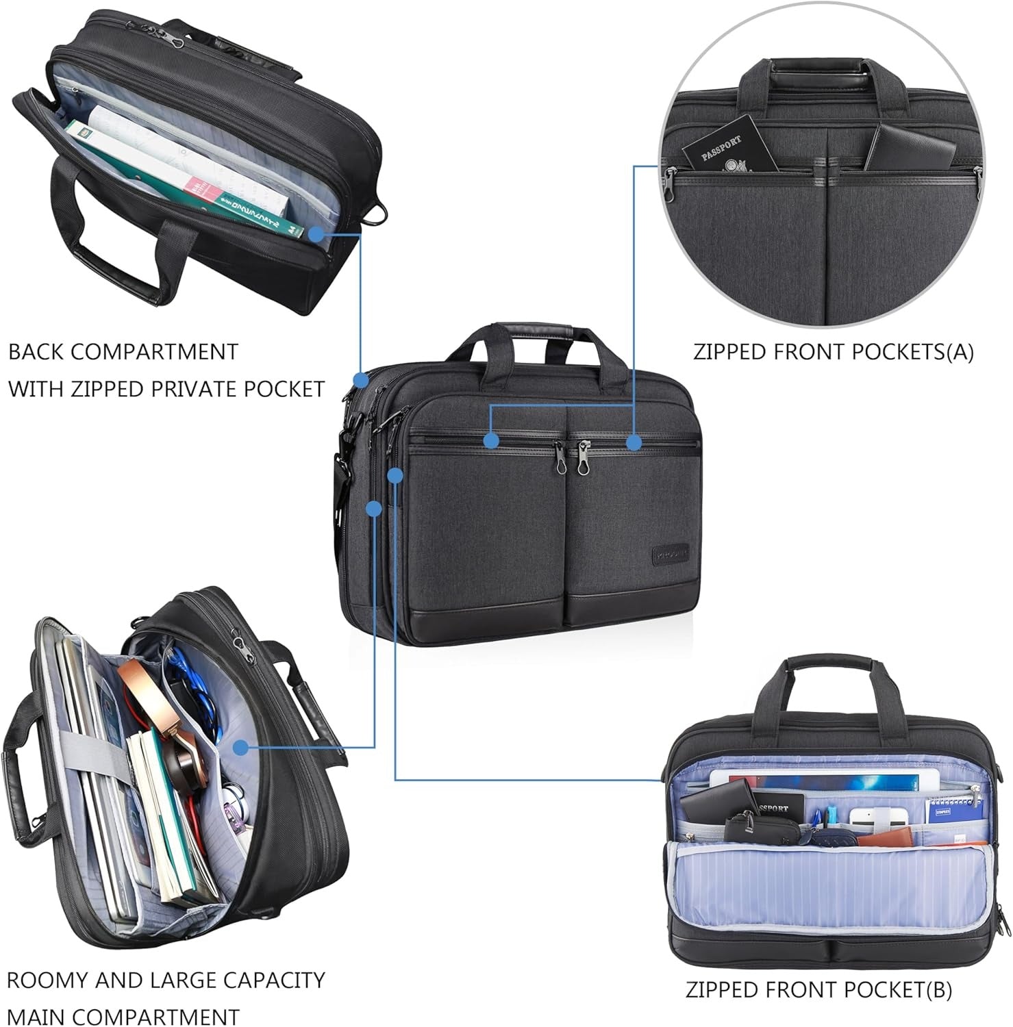 KROSER 17.3" Business Laptop Briefcase with RFID