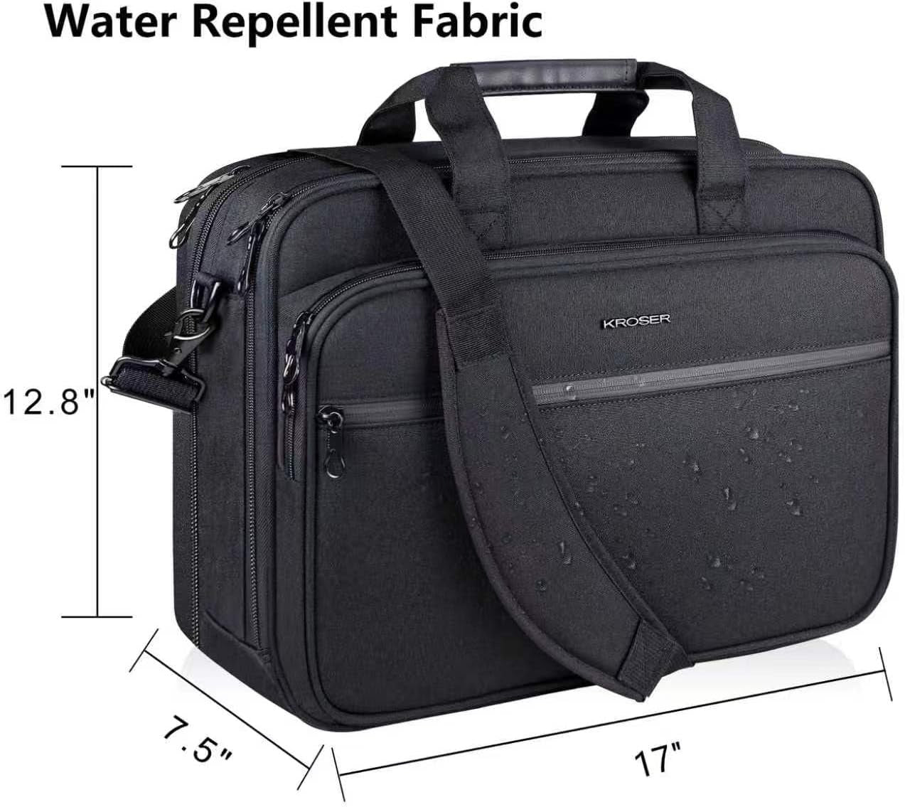 KROSER 17.3" Expandable Laptop Briefcase for Business Travel