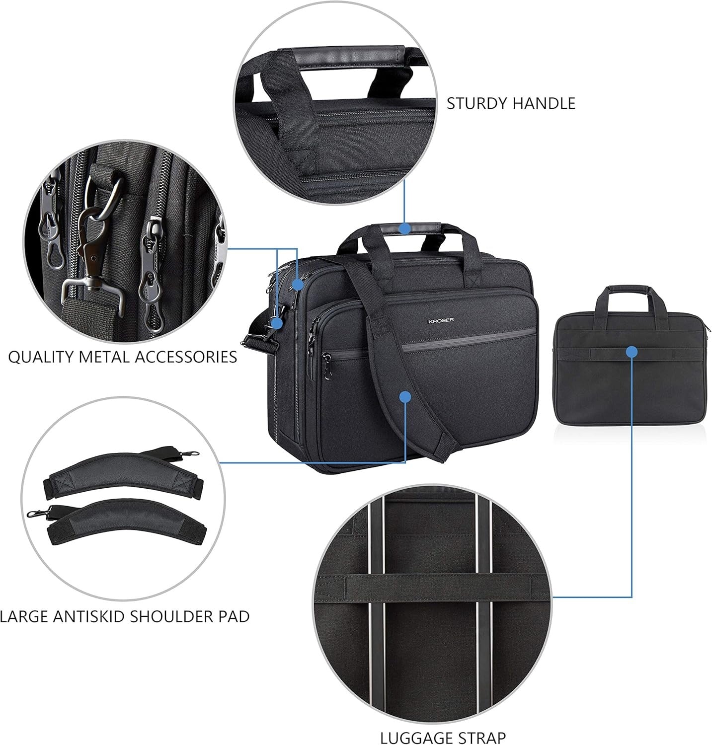 KROSER 17.3" Expandable Laptop Briefcase for Business Travel