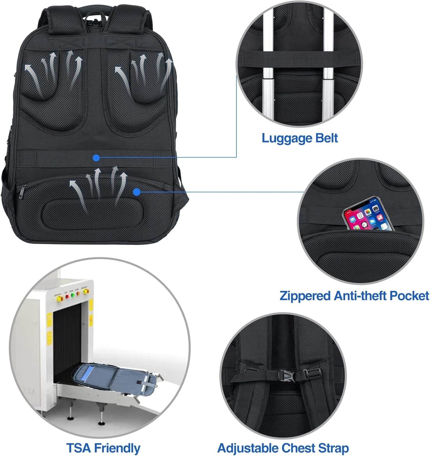 KROSER 18.4 Inch TSA Laptop Backpack with USB & RFID