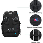 KROSER RFID laptop backpack, black with adjustable chest strap and luggage strap