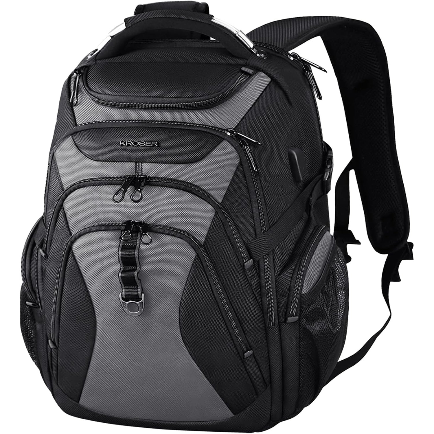 KROSER Hard Shell Laptop Backpack Black / Haze Blue
