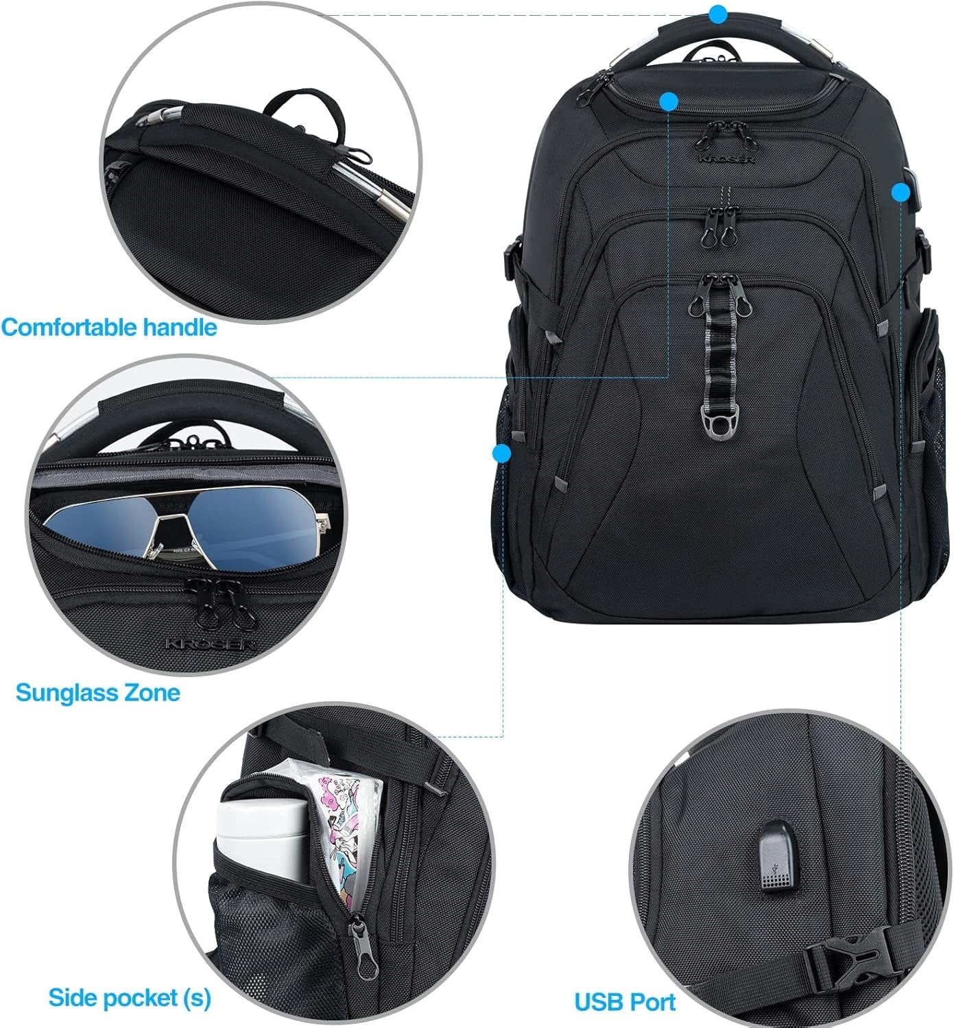 KROSER 18.4 Inch Hard Shell RFID Laptop Backpack
