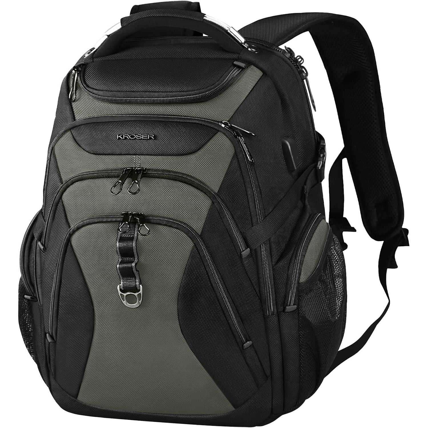 KROSER Hard Shell Laptop Backpack Black / Haze Blue