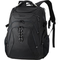 KROSER RFID laptop backpack, black hard-shell style with front zip pockets