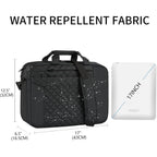 Black quilted laptop briefcase with exterior handle and 17-inch size view