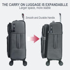 KROSER Grey 20 Inch Softside Carry-On with TSA Lock & USB