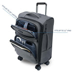 KROSER Grey 20 Inch Softside Carry-On with TSA Lock & USB