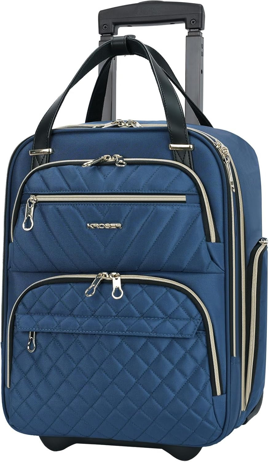 KROSER 16 Inch Underseat Carry-On Suitcase with Laptop Compartment